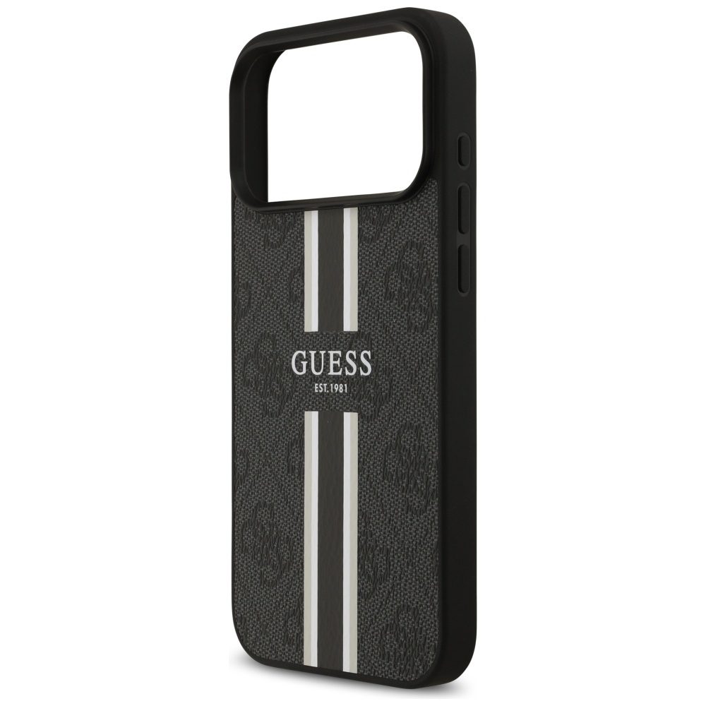 Guess 4G Printed Stripes MagSafe case for iPhone 17 Pro Max black