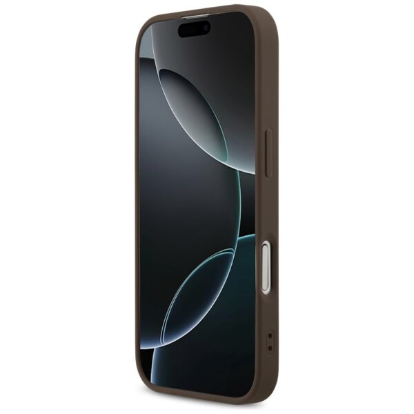 Guess 4G Printed Stripes MagSafe case for iPhone 17 brown