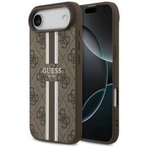 Guess 4G Printed Stripes MagSafe case for iPhone 17 Air brown