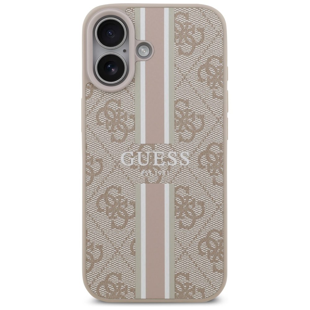 Guess 4G Printed Stripes MagSafe case for iPhone 17 pink