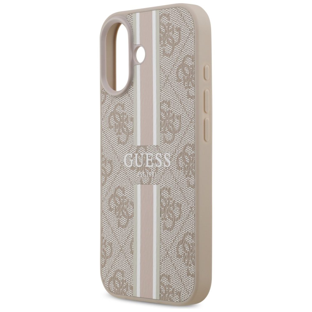 Guess 4G Printed Stripes MagSafe case for iPhone 17 pink