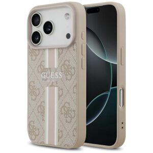 Guess 4G Printed Stripes MagSafe case for iPhone 17 Pro pink