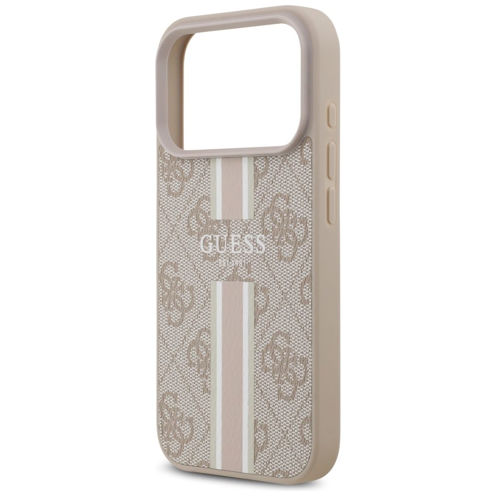 Guess 4G Printed Stripes MagSafe case for iPhone 17 Pro pink