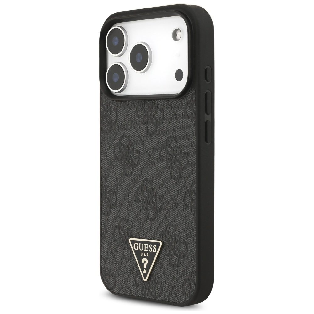 Guess 4G Strap Triangle Logo MagSafe case for iPhone 17 Pro black