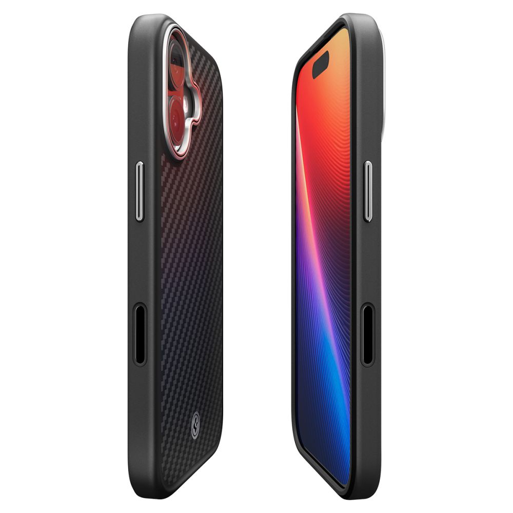 Spigen Enzo Aramid ”T” Mag Magsafe case for iPhone 17 Black/Silver