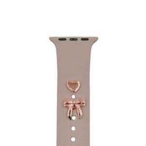Pin Charms for watch straps bow rose gold