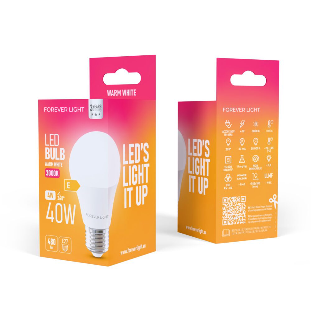 471301_oryg Forever Light LED Bulb E27 A55 4W 480lm 3000K class E