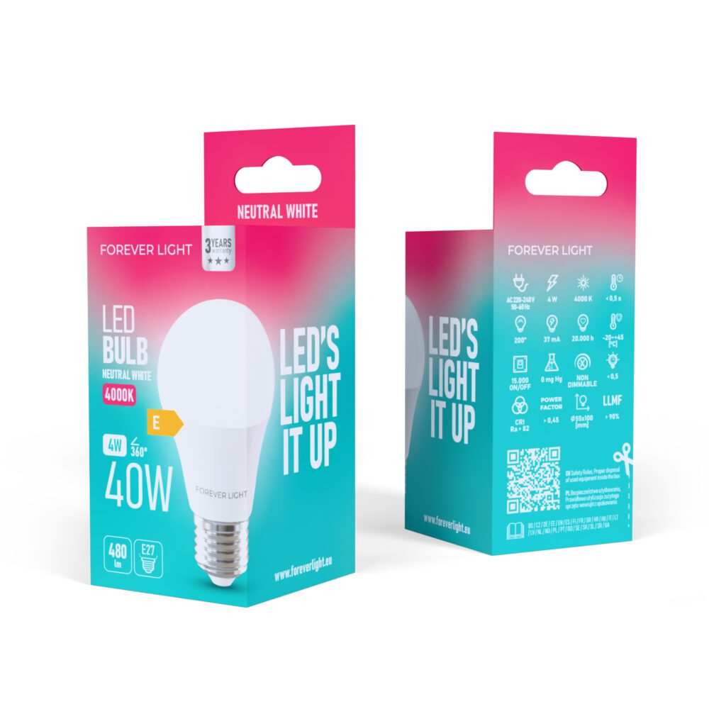 471302_oryg Forever Light LED Bulb E27 A55 4W 480lm 4000K class E