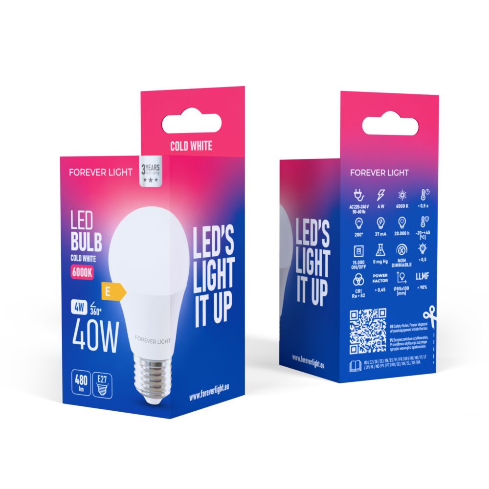 471303_oryg Forever Light LED Bulb E27 A55 4W 480lm 6000K class E