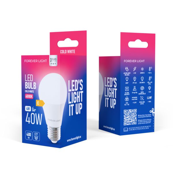 Forever Light LED Bulb E27 A55 4W 480lm 6000K class E