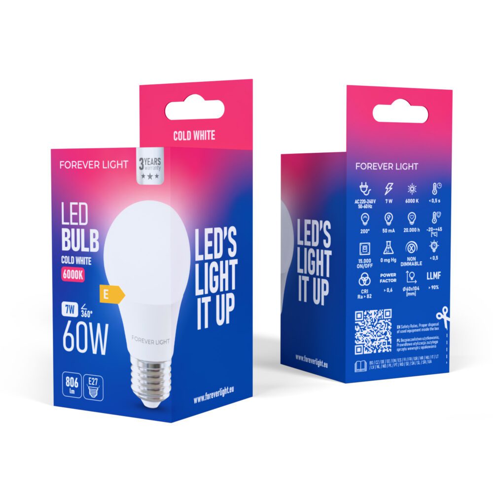 471306_oryg Forever Light LED Bulb E27 A60 7W 806lm 6000K class E