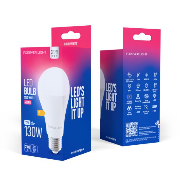 Forever Light LED Bulb E27 A65 17W 2100lm 6000K class E