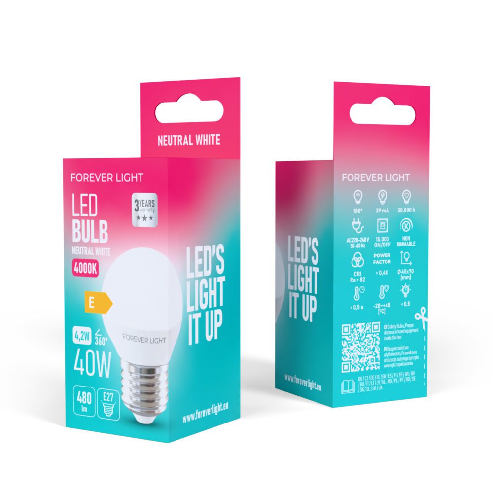 471320_oryg Forever Light LED Bulb E27 G45 4.2W 480lm 4000K class E