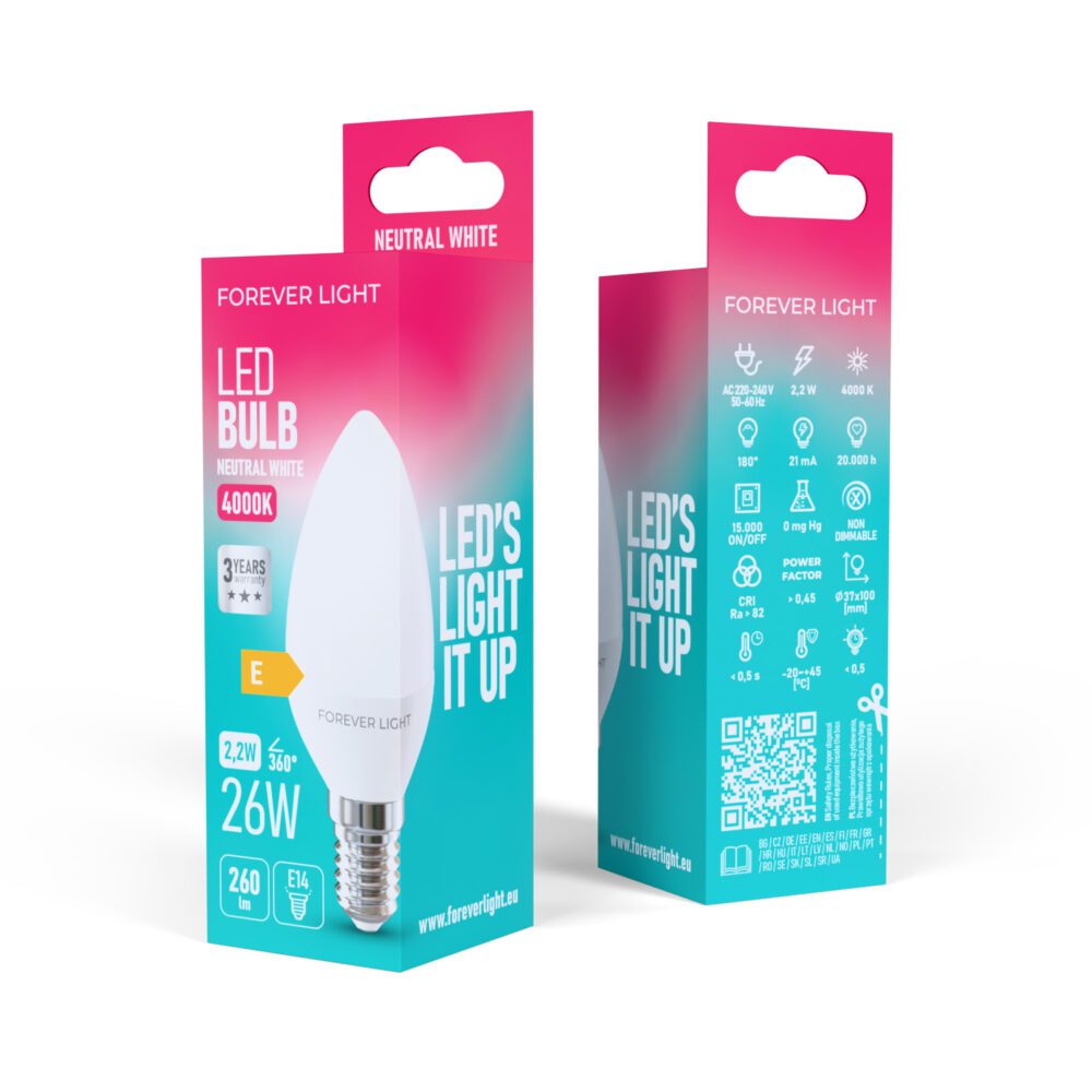 471326_oryg Forever Light LED Bulb E14 C37 2.2W 260lm 4000K class E