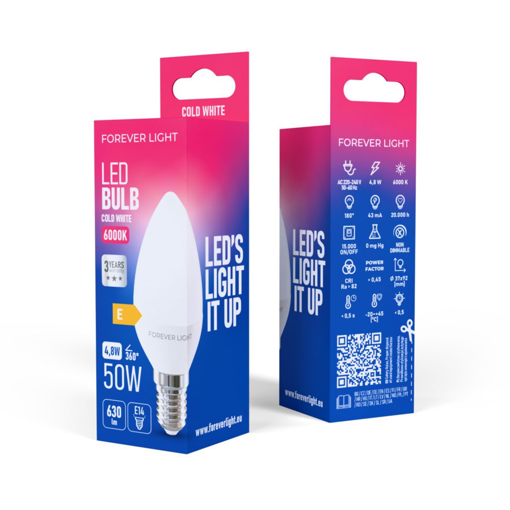 471330_oryg Forever Light LED Bulb E14 C37 4.8W 630lm 6000K class E