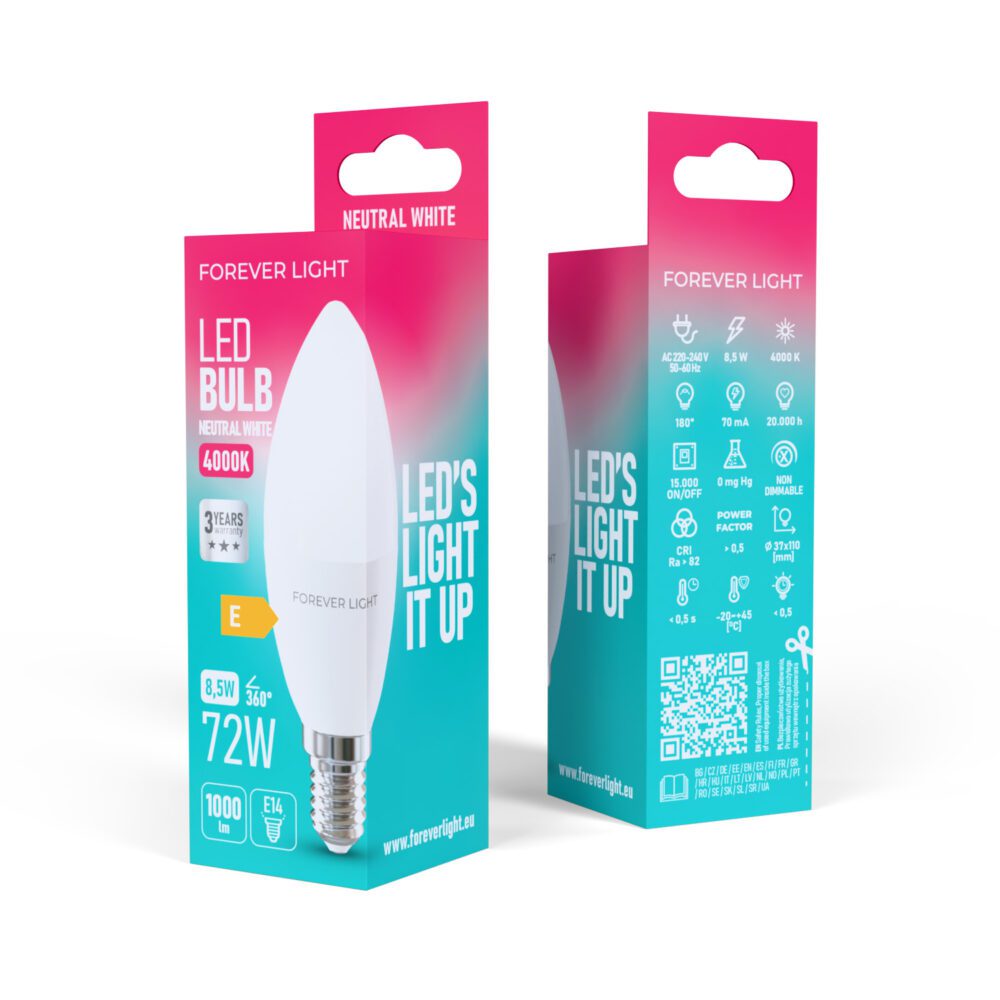 471332_oryg Forever Light LED Bulb E14 C37 8.5W 1000lm 4000K class E