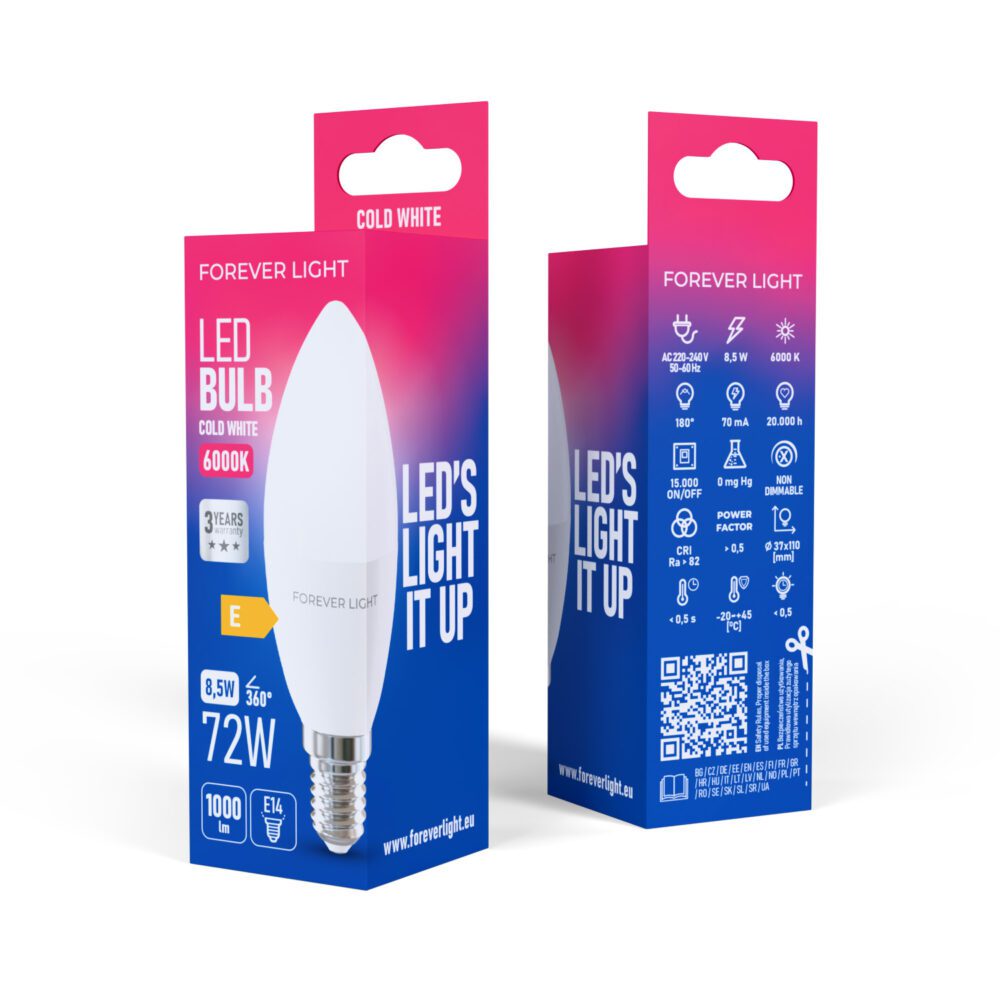 471333_oryg Forever Light LED Bulb E14 C37 8.5W 1000lm 6000K class E
