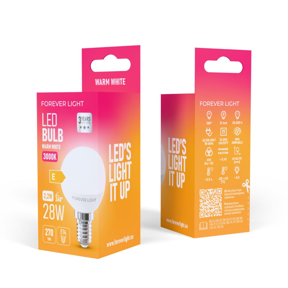 471334_oryg Forever Light LED Bulb E14 G45 2.2W 270lm 3000K class E