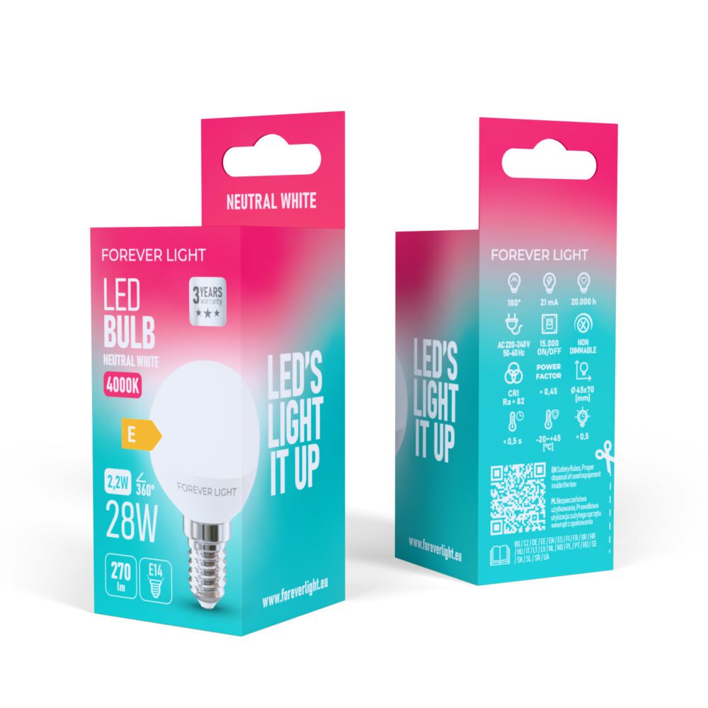 471335_oryg Forever Light LED Bulb E14 G45 2.2W 270lm 4000K class E