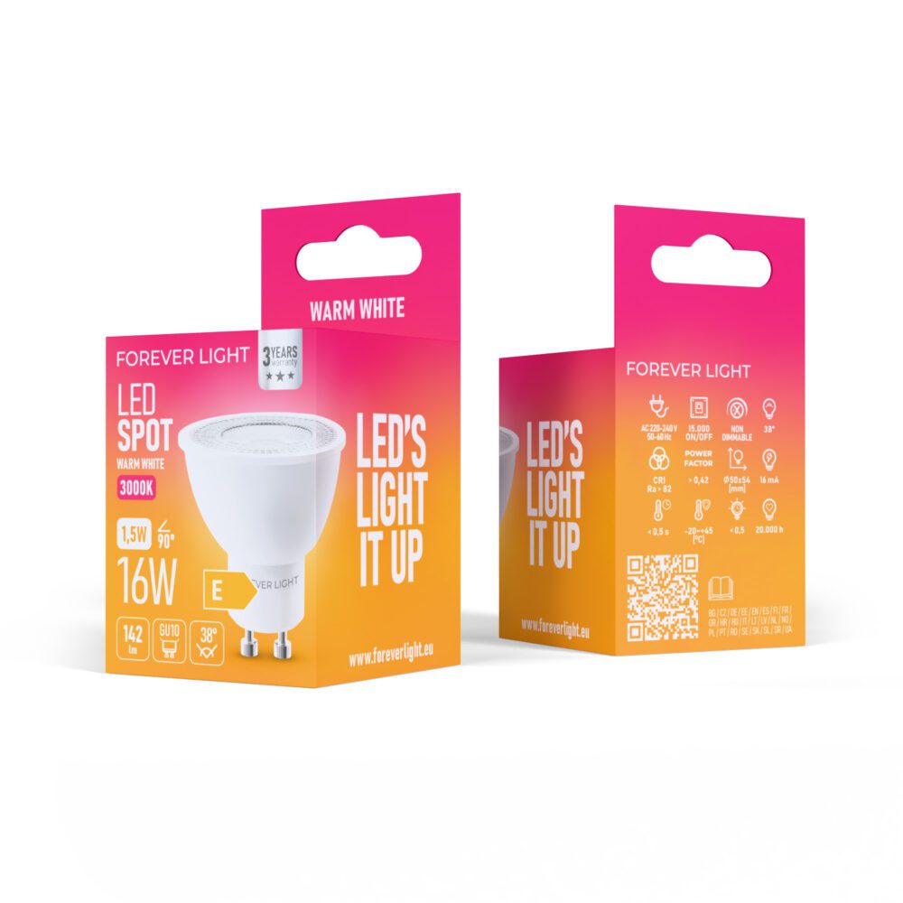 471354_oryg Forever Light LED Bulb GU10 38° 1.5W 142lm 3000K class E