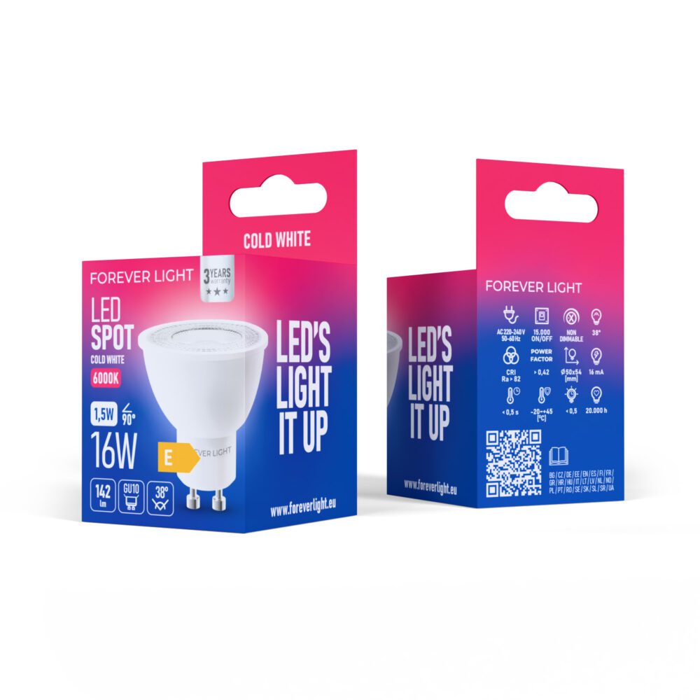 471356_oryg Forever Light LED Bulb GU10 38° 1.5W 142lm 6000K class E