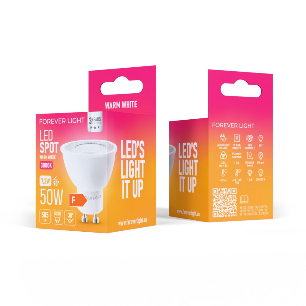 471357_oryg Forever Light LED Bulb GU10 38° 7.2W 585lm 3000K class F