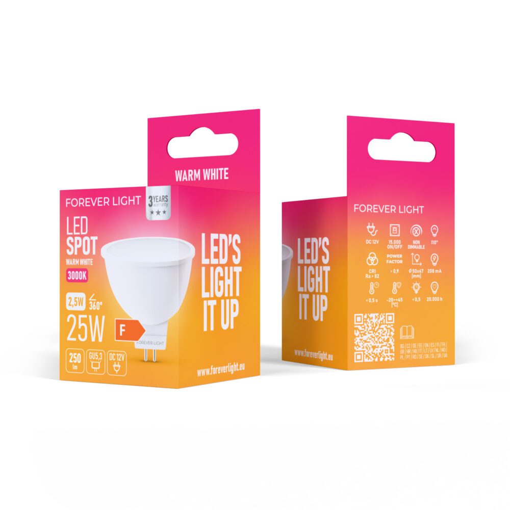 471359_oryg Forever Light LED Bulb GU5,3 MR16 2.5W 250lm 3000K 12V class F