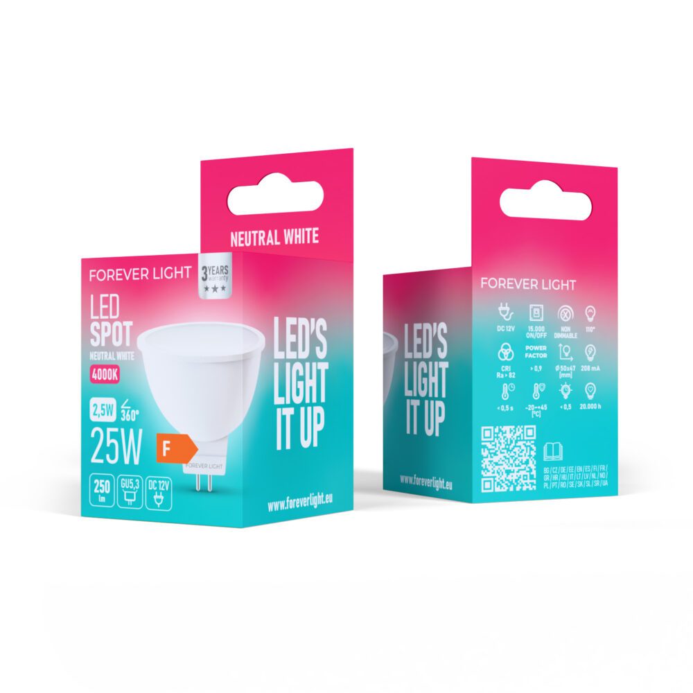 471360_oryg Forever Light LED Bulb GU5,3 MR16 2.5W 250lm 4000K 12V class F