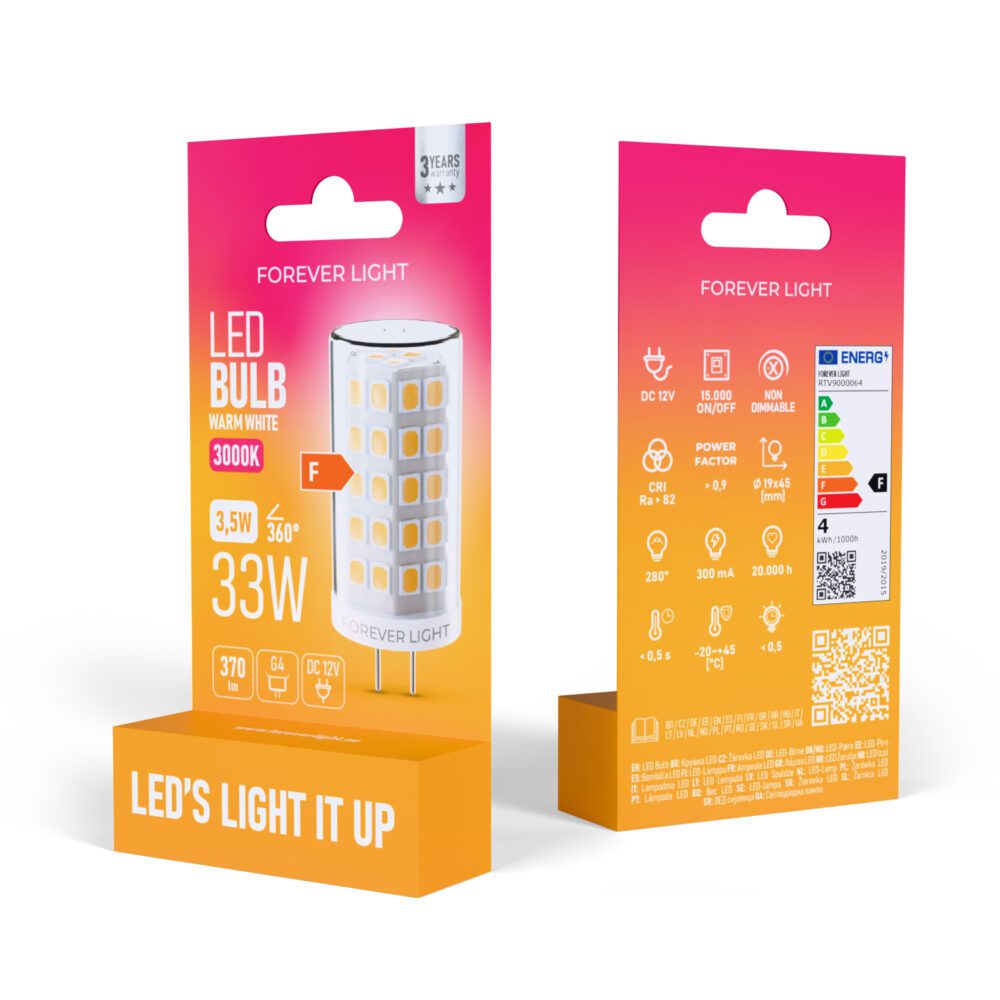 471365_oryg Forever Light LED Bulb G4 3.5W 370lm 3000K 12V class F