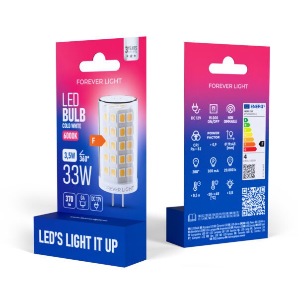 Forever Light LED Bulb G4 3.5W 370lm 6000K 12V class F