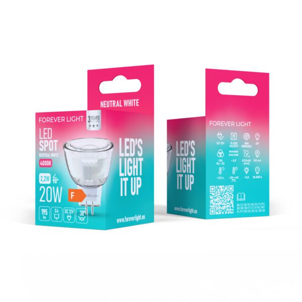 471369_oryg Forever Light LED Bulb G4 MR11 38° 2.2W 195lm 4000K 12V glass class F