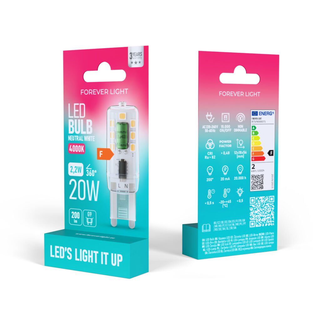 471372_oryg Forever Light LED Bulb G9 2.2W 200lm 4000K class F