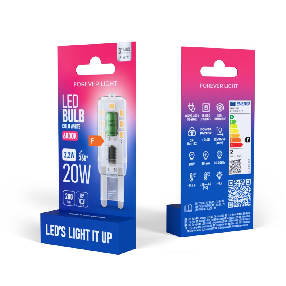 471373_oryg Forever Light LED Bulb G9 2.2W 200lm 6000K class F