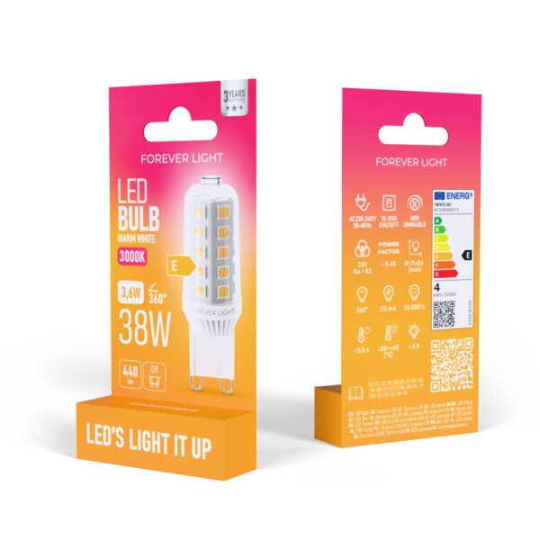 Forever Light LED Bulb G9 3.6W 440lm 3000K ceramic class F