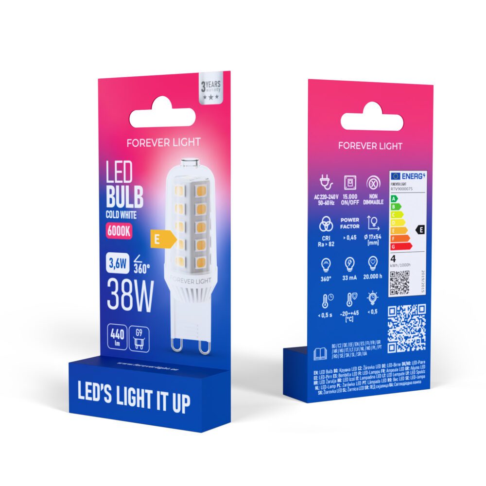471376_oryg Forever Light LED Bulb G9 3.6W 440lm 6000K ceramic class F