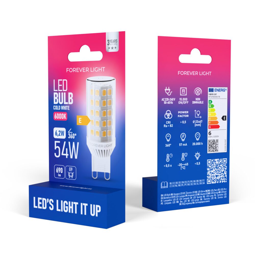 471379_oryg Forever Light LED Bulb G9 6.2W 690lm 6000K ceramic class E