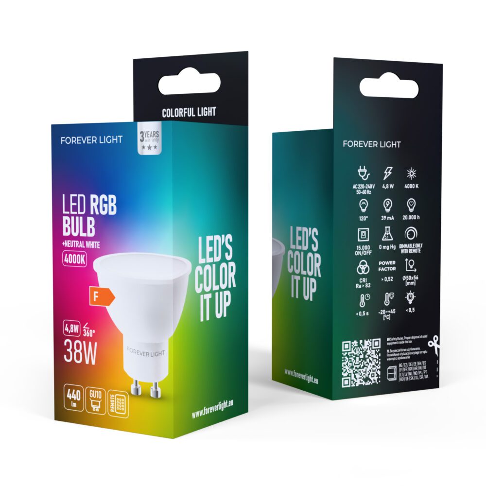 471391_oryg Forever Light LED Bulb RGB GU10 4.8W 440lm 4000K class F