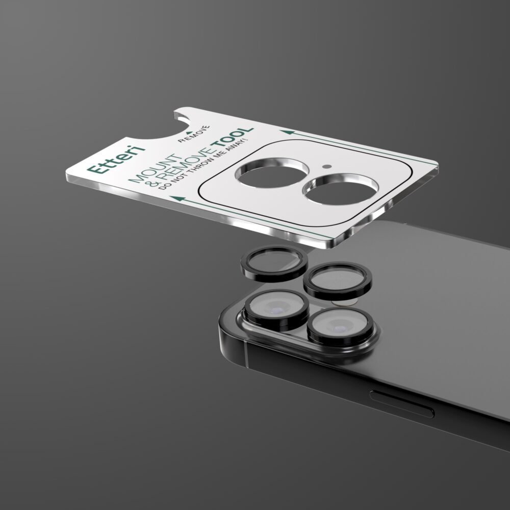 Etteri camera lens protector for iPhone 17 black
