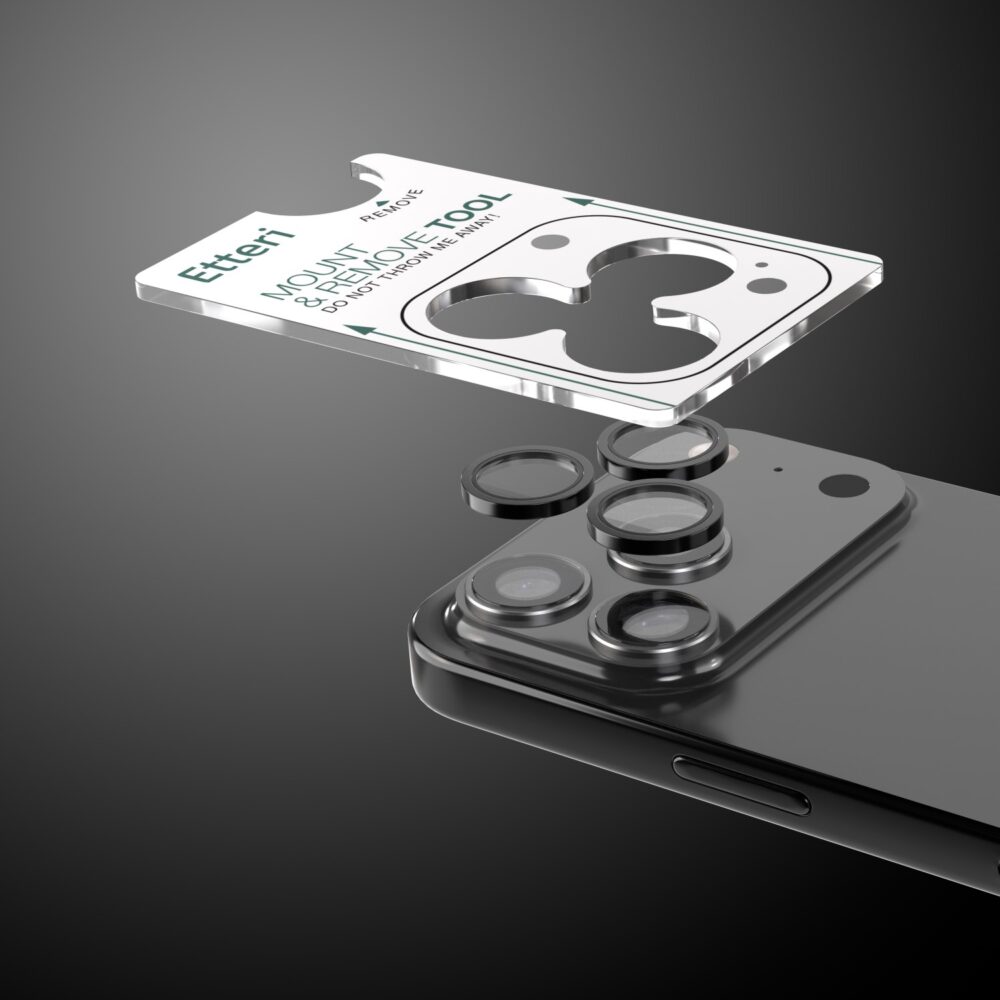 Etteri camera lens protector for iPhone 17 Pro / 17 Pro Max black