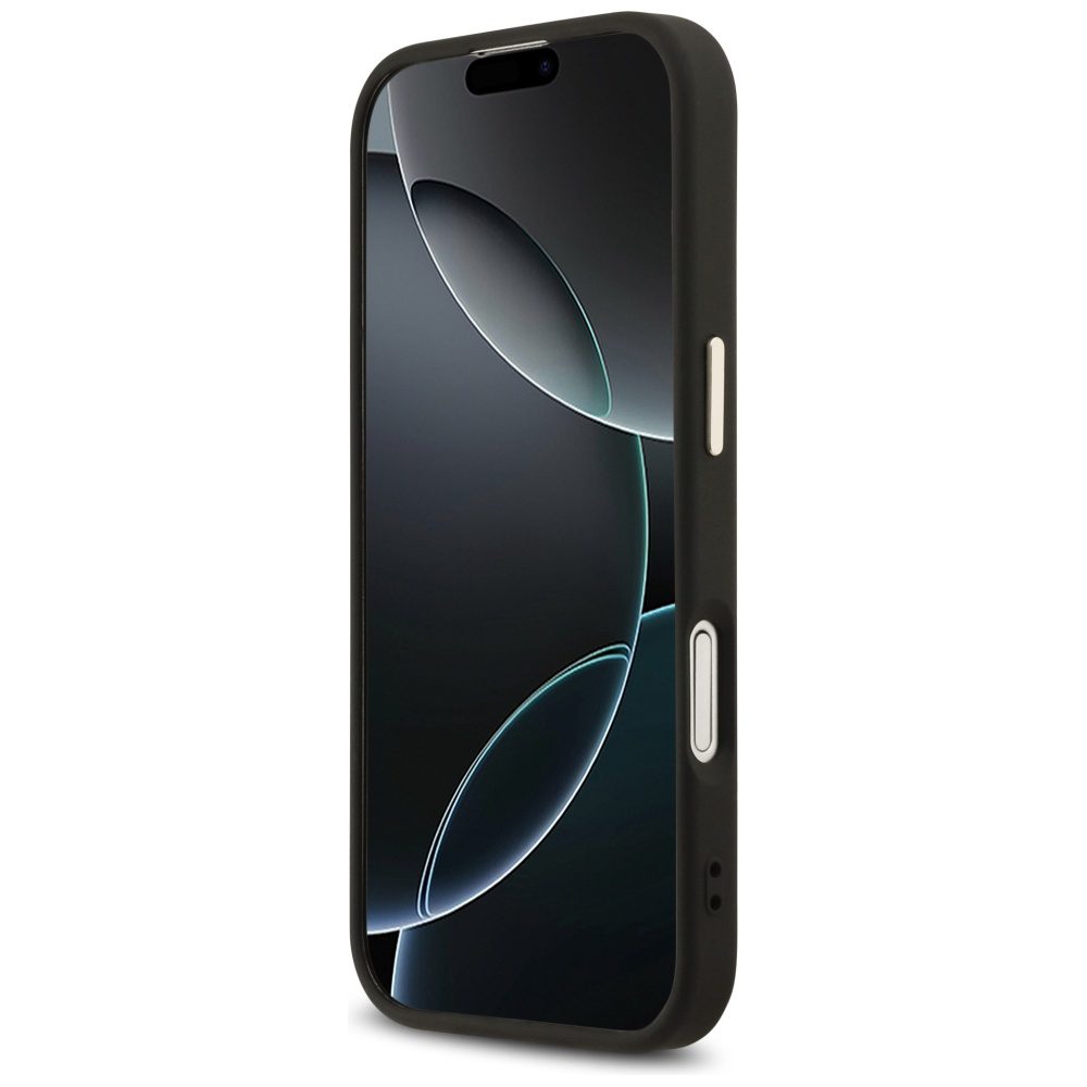 Guess Case Magsafe 4G PU Leather Case With Triangle Logo And Gold Metal Camera Frame For iPhone 17 Brown