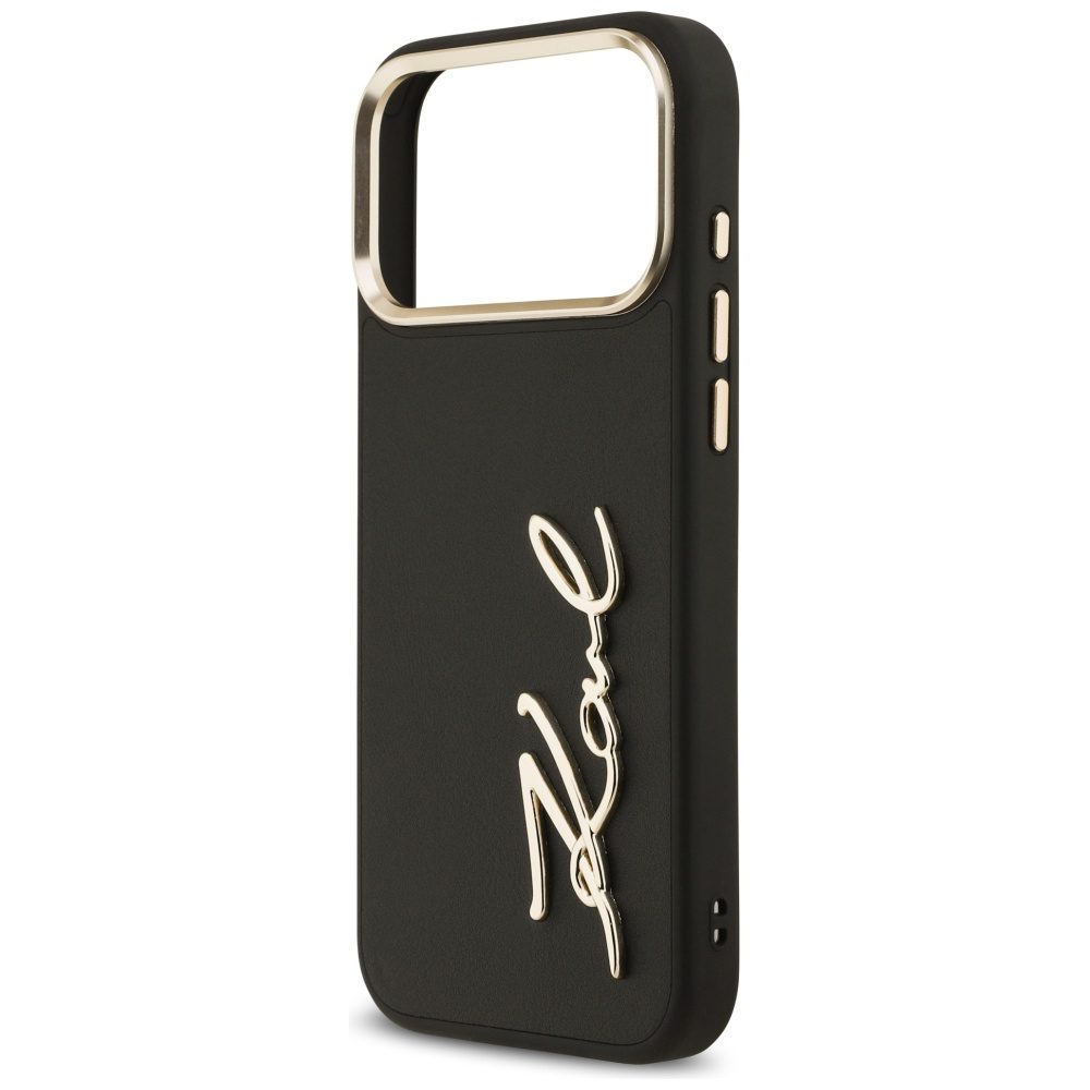 473590_oryg Karl Lagerfeld case PU leather case with Karl script logo and metal camera buttons for iPhone 17 Pro Max beige