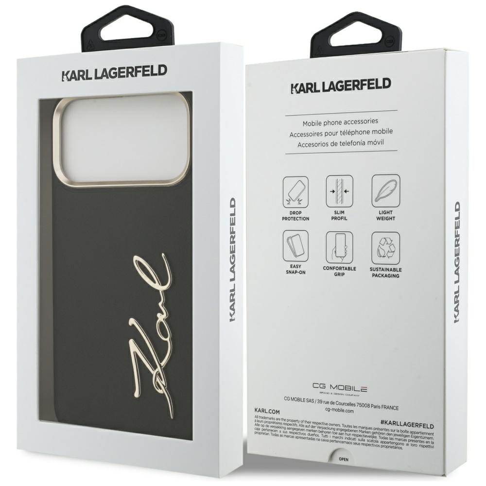 473592_oryg Karl Lagerfeld case PU leather case with Karl script logo and metal camera buttons for iPhone 17 Pro Max beige