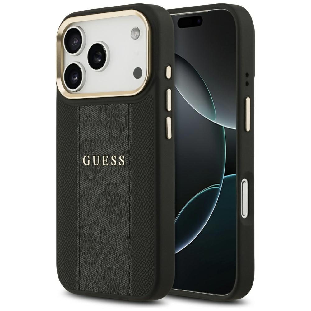 Guess case for iPhone 17 Pro HC MAGSAFE PU W/ 4G PU STRIPE black