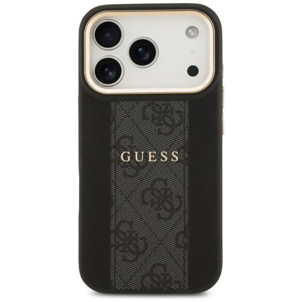 Guess case for iPhone 17 Pro HC MAGSAFE PU W/ 4G PU STRIPE black
