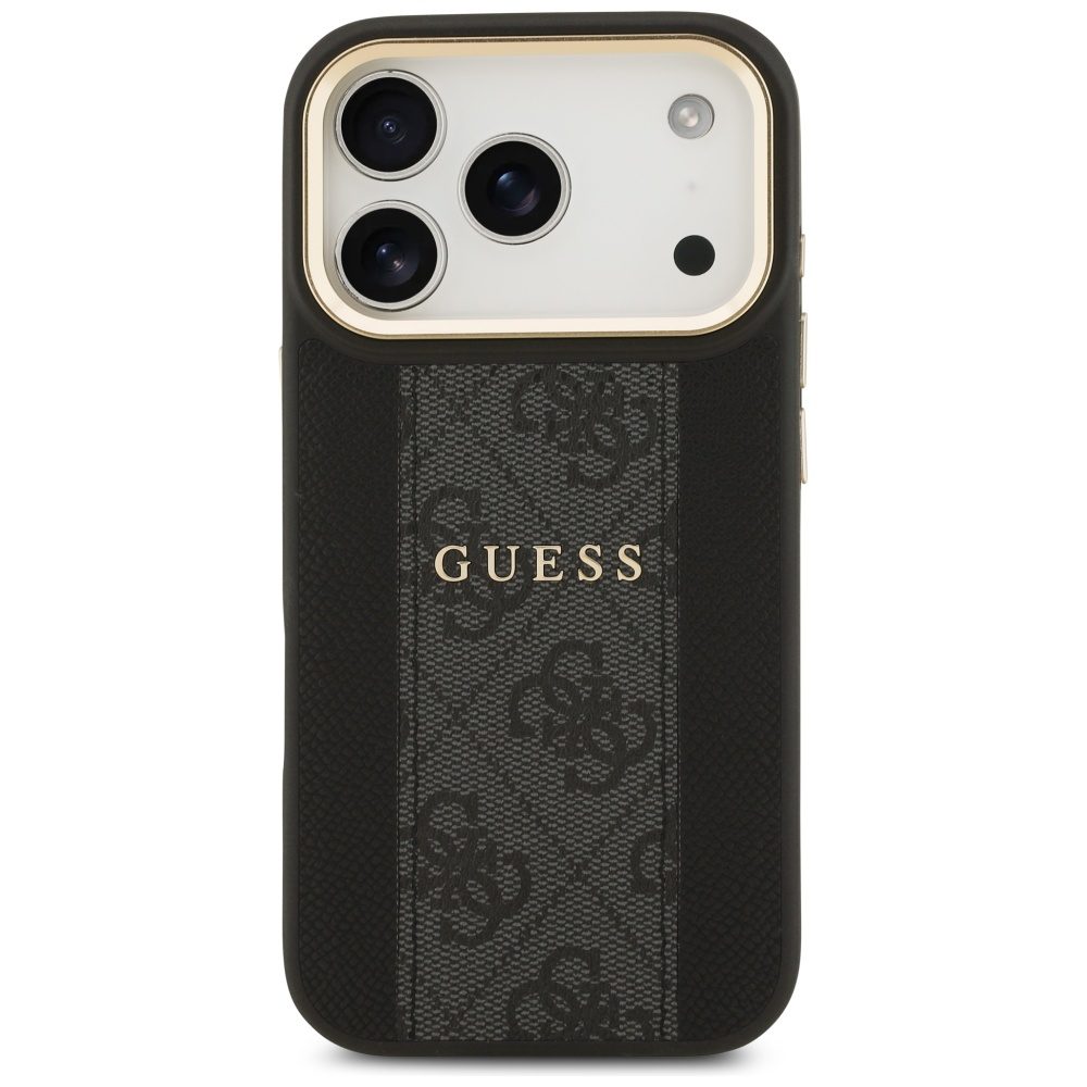 Guess case for iPhone 17 Pro HC MAGSAFE PU W/ 4G PU STRIPE black