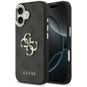 Guess case for iPhone 17 HC 4G PU W/ BIG 4G CLASSIC LOGO GD black