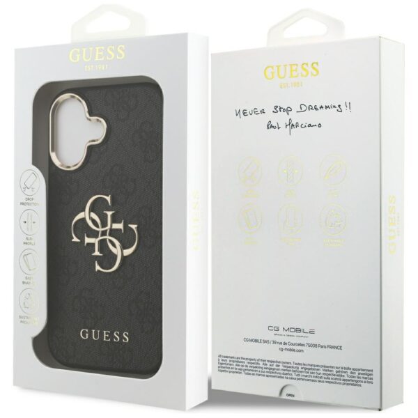 473808_oryg Guess case for iPhone 17 HC 4G PU W/ BIG 4G CLASSIC LOGO GD black