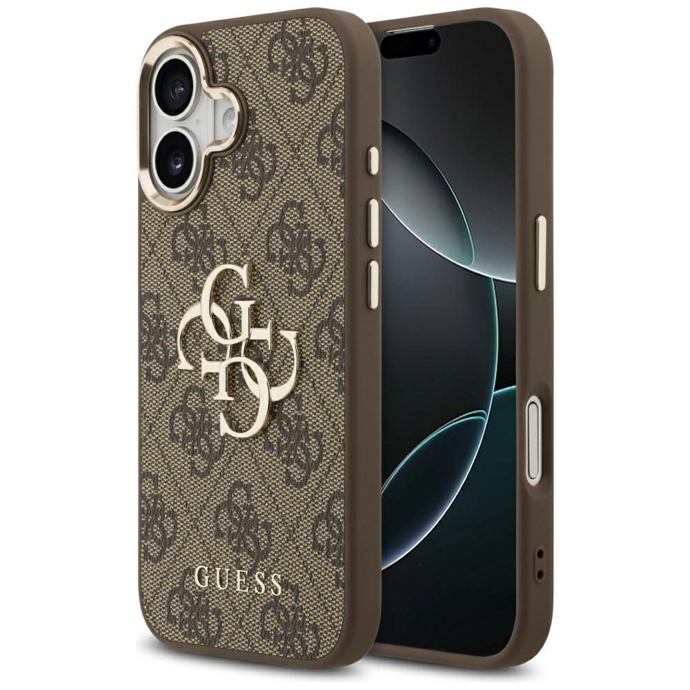 Guess case for iPhone 17 HC 4G PU W/ BIG 4G CLASSIC LOGO GD brown