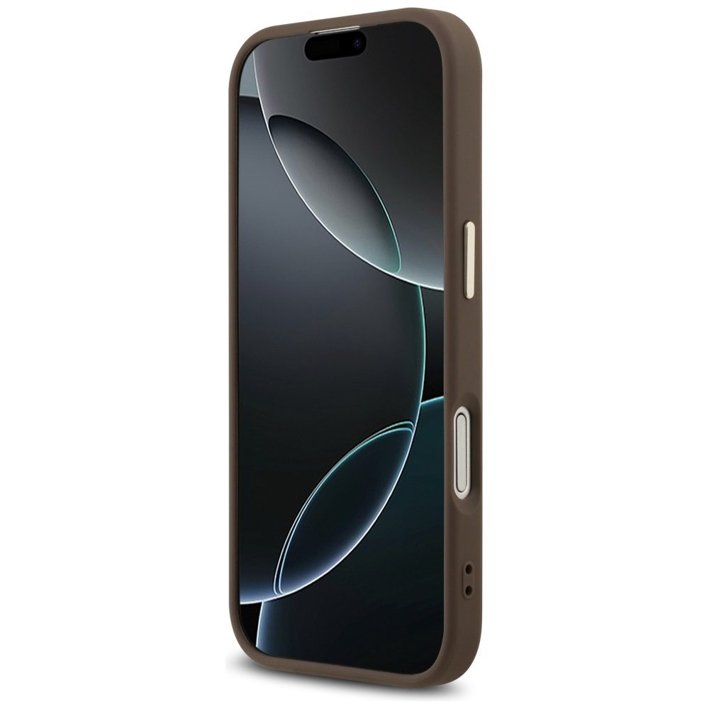 Guess case for iPhone 17 HC 4G PU W/ BIG 4G CLASSIC LOGO GD brown