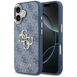 Guess case for iPhone 17 HC 4G PU W/ BIG 4G CLASSIC LOGO GD blue
